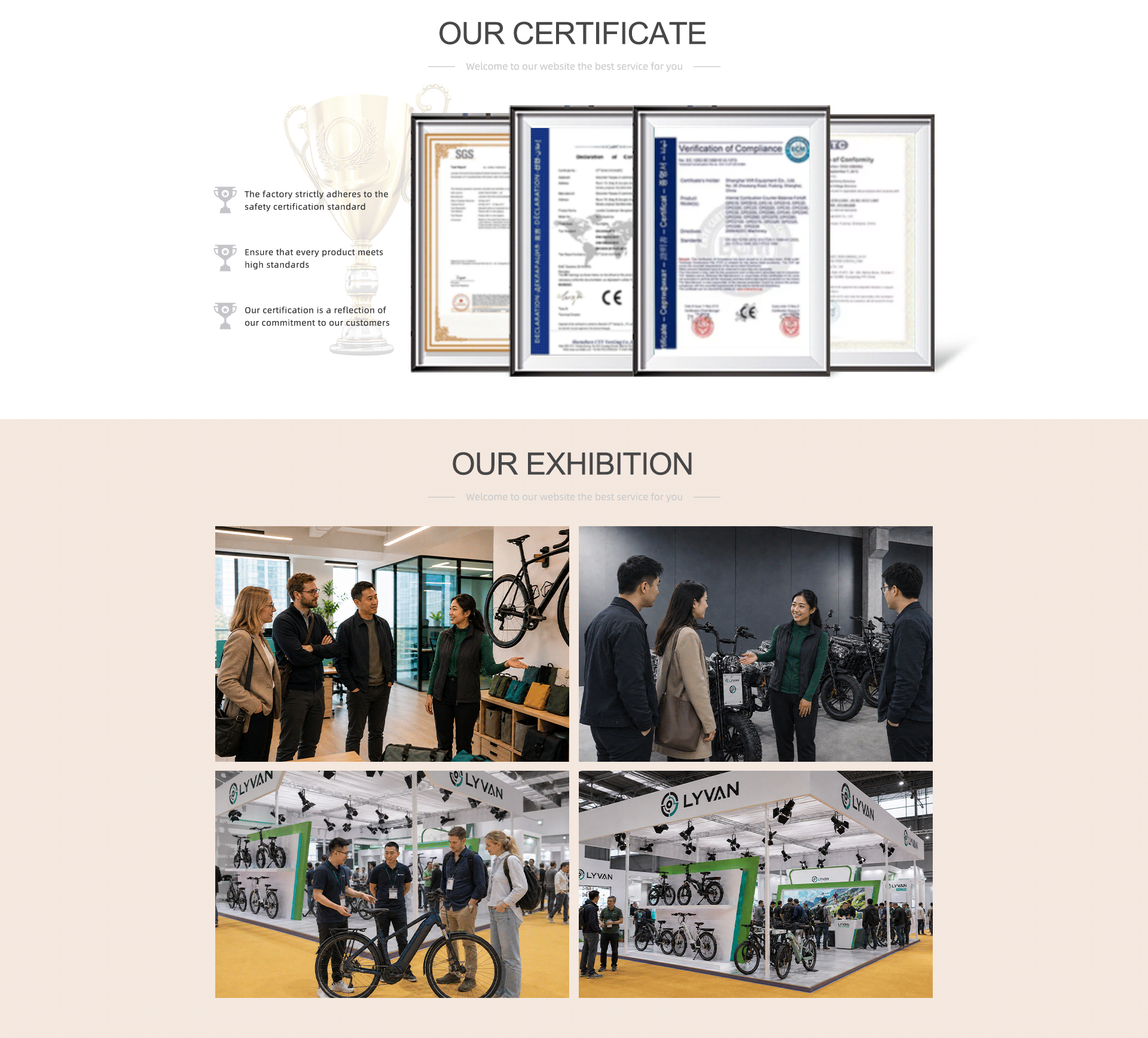 LYVAN certificate and exhibition reference collection